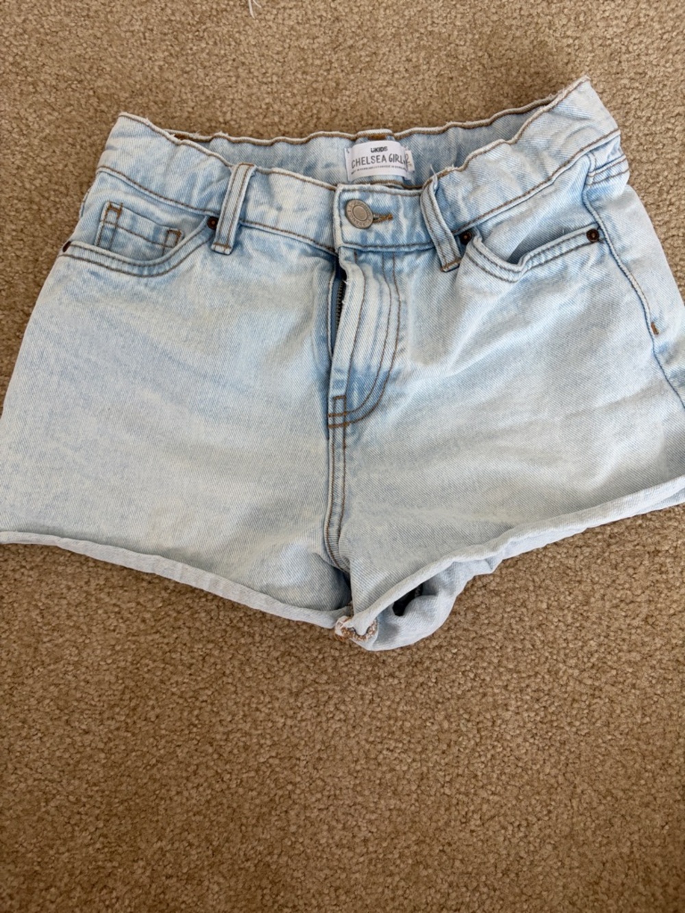 Urban Planet Light Blue High-Rise Denim Shorts